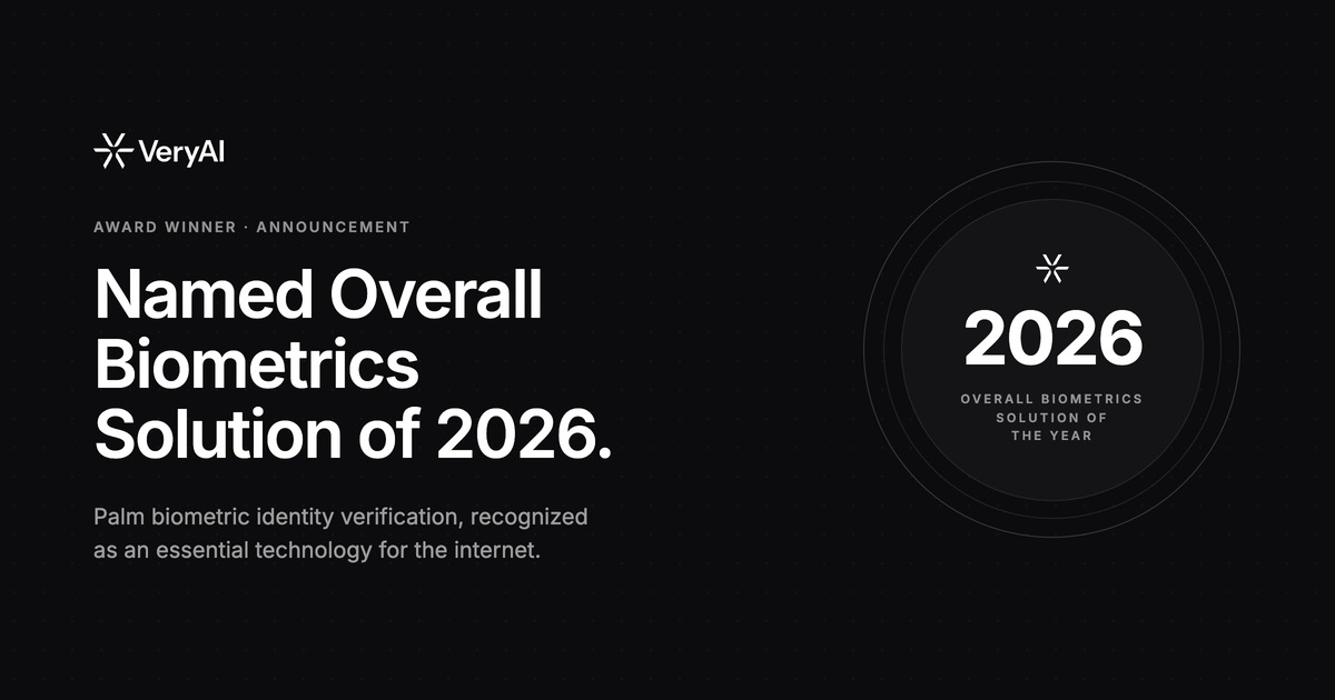 VeryAI Named Biometrics Solution of 2026 by AI Breakthrough Awards